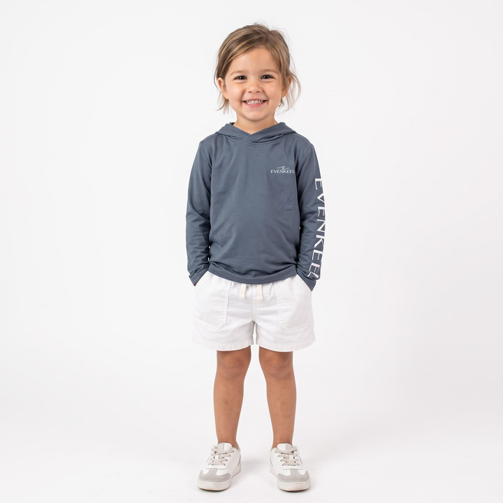 Offshore Drift Hooded Bamboo Sun Shirt - Youth - Slate Blue