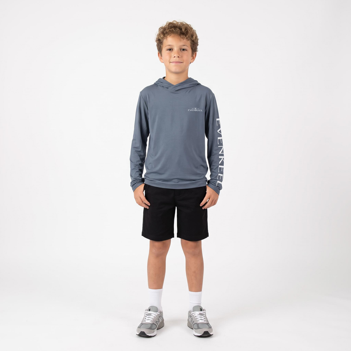 Offshore Drift Hooded Bamboo Sun Shirt - Youth - Slate Blue