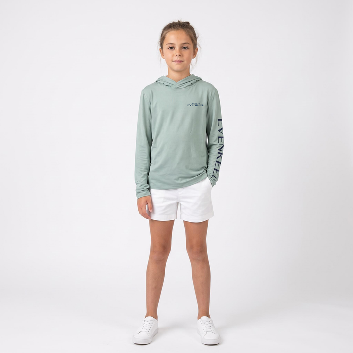 Offshore Drift Hooded Bamboo Sun Shirt - Youth - Slate Green